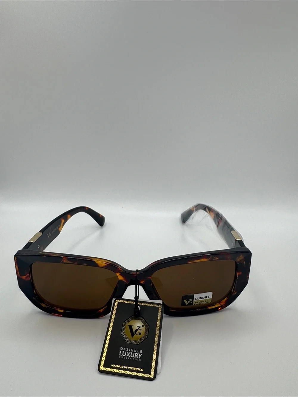 Designer Luxury Tortoiseshell Women’s Sunglasses - Brown Lenses
